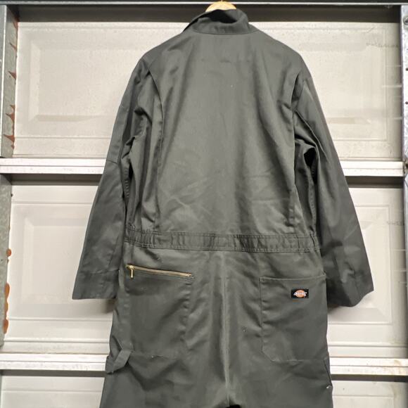 Dickies Olive Green Coveralls Long Sleeve Workwear Jumpsuit Overall - Picture 14 of 16
